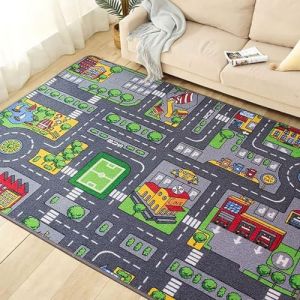 Tapis Voiture Enfant, Tapis De Jeux Chambre Enfant, Tapis De Jeu Ville Pour Enfant, Jouet De Playmat De Route, Tapis Circulation Routière Urbaine Tapis De Jeux Voiture Pliable Pour Enfant Fille Garçon (Murman, neuf)