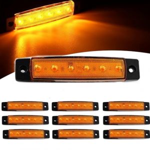 VISSQH 10Pcs Feux de Gabarit Latéraux LED,12V 24V Feux de Gabarit LED Arrière Avant Indicateur Feux de Gabarit Latéraux pour Remorque Camion Caravane Camping Car Van Tracteur Bus etc(Jaune) (VISSQH, neuf)