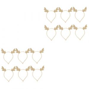 HAPINARY Lot De 12 -T&ecirc;tes En Bois De Cerf, T&ecirc;te De No&euml;l, Cerceau Pour Cheveux En Bois De Cerf, Cerceau Pour Cheveux De No&euml;l, Pour De Performance, D'&Eacute;lan, De (Gan Gardner, neuf)
