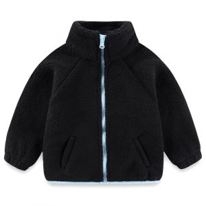 Veste en polaire Sherpa pour enfants, manteau &agrave; zip pour b&eacute;b&eacute;s gar&ccedil;ons et filles, &eacute;paisse et chaude, v&ecirc;tement d'ext&eacute;rieur 1-6 ans (Gajaous, neuf)