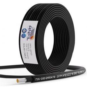 ANFIL Câble Solaire Premium 6mm² - Noir 40m - Flexible, Câble Photovoltaïque, Câble PV, Résistant aux UV, Câble de Connexion Solaire pour Panneaux Solaires, Onduleurs & Régulateurs de Charge (ANFIL TECH, neuf)