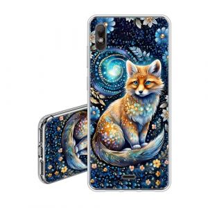 JEZSTHAI Coque Transparente Wiko View 2 GO,Housse de Gel TPU Souple Ultra-Mince Antichoc,Étui de Protection en Silicone Souple avec Design de Motif,Renard (KARSTHAI, neuf)