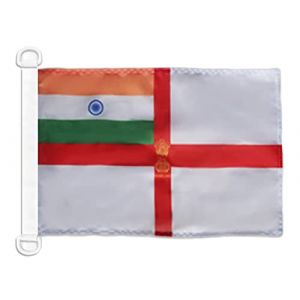 AZ FLAG - Drapeau Pavillon de guerre Inde - 45x30 cm - Pavillon Nautique Militaire Indien Spécial Bateau Et Extérieur En Maille Bloquée Avec Anneaux Plastiques Intégrés - 30g (AZ-FLAG, neuf)