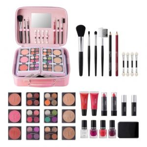 Obesntln Ensembles de maquillage pour femmes Kit complet,Kit de maquillage complet,Kit complet de pinceaux de maquillage et de rouge à lèvres - Kit de maquillage professionnel, trousse de maquillage (goncir, neuf)