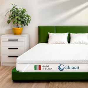 DOLCI SOGNI Surmatelas 140 x 190 - Surmatelas 140x190 Rafra&icirc;chissant 100%, Certifi&eacute; Oeko-TEX 100 & CertiPUR&trade; &Eacute;paisseur 5 cm - Fabriqu&eacute; en Italie (DolciSogni | Neu Bedding, neuf)