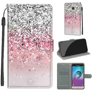 Coque pour Samsung Galaxy J3 / J3 (2016) Étui, avec [Béquille] [Fentes pour Cartes] Housse, Flip Case Portefeuille Etui Compatible Samsung Galaxy J3 / J3 (2016) (WGR Global Business, neuf)