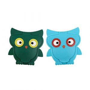 Kisangel Lot De 2 Couvercles De Lingettes En Tissu R&eacute;utilisables Pour B&eacute;b&eacute;, Motif Hibou, Plastique Pp S&ucirc;r, Bleu Et Vert, Portable Pour Maison Et Voyage (Banquetan, neuf)