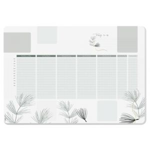 SIGEL HO590 Sous-main en papier, avec calendrier semainier non dat&eacute;, A2 (59.5 x 41 cm), avec coins arrondis, vert et blanc, 30 feuilles (ALPEXE France, neuf)