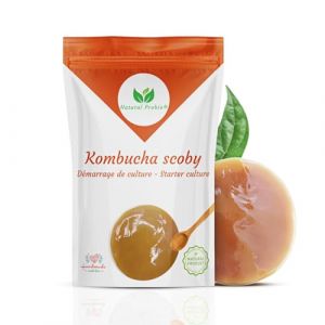 Natural Probio® Original Kombucha Scoby - Kit de démarrage de Culture - Mere de Kombucha de souche Authentique + Notice complète, Recette et Conseils + Accès Ebook offert (NaturalPassion, neuf)