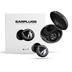 Bouchons d&rsquo;oreilles pour dormir &ndash; Anti bruit 50 dB, 4 tailles r&eacute;utilisables en silicone + &eacute;tui - Boules Quies - Protection auditive - confort earplugs, concert, voyage, travail Nasyl Pure (AEB Market, neuf)