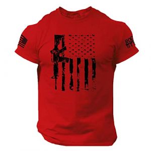 Tee Shirt Homme Drapeau Americain Manches Courtes Et Col Rond T Shirt Musculation Printemps Et été Casual Shirt Tops Elégant et Chic Imprimé Rétro Tshirt Homme Marque Soldes (sutelang lurryly (7-15 jours de livraison), neuf)