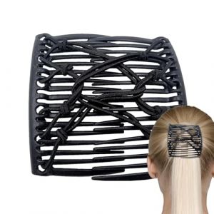 Peigne &agrave; cheveux magique pour coiffer les cheveux &ndash; Peigne magique Vista pour femme | Pinces &agrave; cheveux cr&eacute;atives, queue de cheval basse, double peigne pour tress&eacute; (xistreek, neuf)