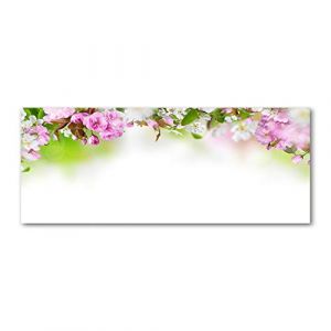 Tulup Crédence de cuisine 125x50cm Dosseret en verre Fond de hotte Verre de sécurité trempé Splashback Guard - Fleurs et plantes - Multicolore - Fleurs De Printemps (Tulup, neuf)