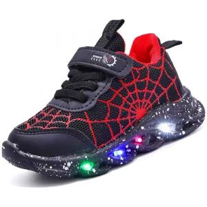 Vorkhuaeri Chaussures Lumineuses pour Garçons et Filles, Baskets de Marche LED Enfants, Baskets Clignotantes Mode, Chaussures Course Athlétiques (23,A-Black) (CHEMANEU, neuf)