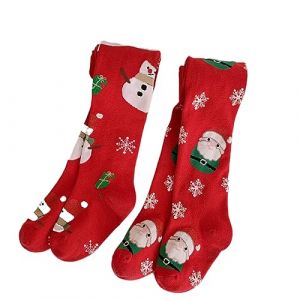 Silkglory Collants Filles,2 Pièces Collants Pour Bébé Avec Décoration de Noël Avec Bonhomme de Neige,Leggings Sans Couture Bas en Coton Pour Nouveau-né Rouge 7-9 Ans (Silkglory Direct, neuf)