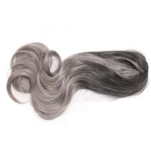 Generic Perruque de Cheveux Synth&eacute;tiques Ondul&eacute;s Boucl&eacute;s Noir Gris d&eacute;grad&eacute; L&eacute;ger R&eacute;sistant &agrave; la Chaleur pour le Cosplay de F&ecirc;te, Perruque de Cheveux Boucl&eacute;s Respirants pour le Travail Quotidien (vrupin eu, neuf)