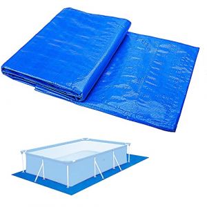 Ruolin Tapis de Sol pour Piscine Rectangulaire, Tapis de Sol et de Protection Bleu pour Piscine Pliable Imperm&eacute;able Adapt&eacute; pour Piscine Hors Terre et Bains &agrave; Remous 445 x 254cm (Fenglan EU, neuf)