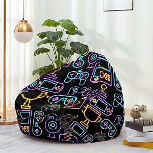 FANSU Pouf Poire Sans Remplissage Pour Enfant Ado Adulte, 3D Plateau-Jeu Salon Chambre, Housse Sac Haricots, Polyvalent Rangement (70x80cm, Lumière Bleue) (JINBO, neuf)