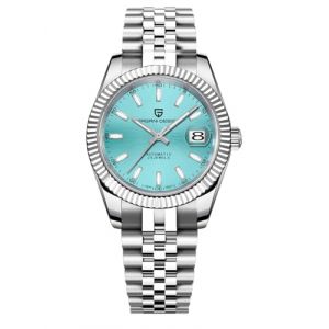 Pagani Design Montre Automatique pour Homme Mouvement Japonais Boîtier en Acier Inoxydable Verre Saphir Cadran Or Montre de Luxe PD 1645(Bleu Ciel) (PAGRNE DESIGN Watches, neuf)