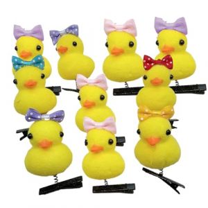 Ensemble d'épingles à cheveux de canard jaune, petits bonnets d'animaux de canard de dessins animés, pinces à cheveux de canard, canard jaune avec épingles à cheveux rose/chapeau/nœud papillon (ouasbuy, neuf)