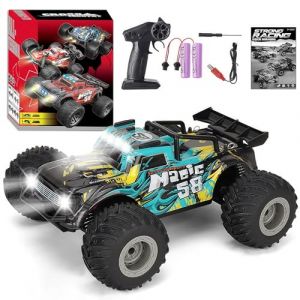 Voiture Télécommandée Tout Terrain, Monster Truck RC Offroad Car Radiocommandée Rapide 22 km/h 2.4GHz, Jouet Enfant Garçons 6 7 8 9 10 11 12 Ans Cadeau Noel Anniversaire Véhicules Téléguidée Jeux (luoyangkaisushangmaoyouxiangongsi, neuf)