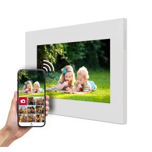 Thomson Cadre Photo 7 pouces BLANC - 17,8 cm, 1024x600 HD IPS, Écran Tactile, Mémoire 32 Go, Rotation Automatique, Connexion Multi-utilisateurs, WLAN, Support sur Pied ou Fixation Murale, iOS, Android (StreamView, neuf)