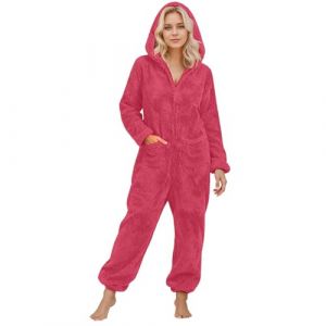 Pyjama Combinaison Femme Hiver Pilou, Unisexe Grenouill&egrave;re Adulte Pyjama Pilou Pilou Onesies Cosplay Costume Nouveaut&eacute; Combi Pyjamas Peluche Confortable V&ecirc;tements De Maison Carnaval Costumes Siamois (FATUS, neuf)