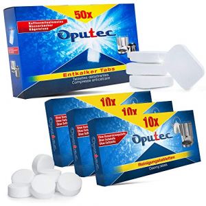 Oputec kit de nettoyage pour machines à café automatiques: 50 pastilles de détartrage + 30 pastilles de dégraissage - Compatible avec toutes les machines à café : Miele Delonghi Senseo Siemens Saeco (Oputec, neuf)