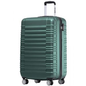 TRVLMORE Valise Cabine 55x35x25 - Bagages Cabine - Bagage Cabine 55x35x25 - Petite Valise - Valise Cabine 55x40x20 - Valise Rigide - Valise Roulette - Trolley Voyage - Suitcase - Vert (LifeGoods Group, neuf)