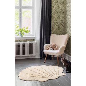 RugVista Shelly Tapis pour Chambre d'enfant, 110x140 cm, Forme irrégulière, Poil Moyen, Lavable en Machine jusqu'à 30°, Chambre pour Jeunes et bébés, Résiste à l'eau, Off Blanc/Beige (Rugvista, neuf)