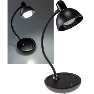 Lampe de table 3x pile AA 25cm col de cygne dimmable lampe de lecture LED blanc chaud 3000k noir (kobs-versand, neuf)