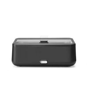 HENDI Chafing dish électrique, UNIQ, chauffe-plats, récipient chauffant, réchaud pour buffet, au bain marie, 12,5L, 220V, 700W, 607x402x(H)245mm, verre trempé, inox, Alu, PP, noir (Materiel Horeca CHR, neuf)