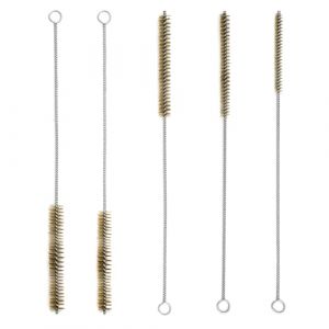 Brosses de Nettoyage,5 PCS Brosse Ronde en Laiton pour Tuyaux &Eacute;couvillon de Nettoyage Industriel 6/8/10/12/15mm Nettoyage Conduits Cylindres Chaudi&egrave;re Goupillon M&eacute;tallique Rigide (Funng, neuf)