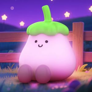 Smiling Shark Mignon LED Veilleuse Enfants, Aubergine Lampe de Chevet pour Enfant avec Timer 1200mAh Rechargeable Tactile Contr&ocirc;le 3 Luminosit&eacute; Kawaii Silicone Veilleuse B&eacute;b&eacute; pour Cadeaux D&eacute;coration (smilingsharkuk, neuf)