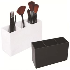 WRITWAA 1 Pi&egrave;ce Bo&icirc;te de Rangement pour Pinceaux de Organisateur de Bureau pour Pinceaux Crayons et Accessoires Cosm&eacute;tiques Compartiments Noir (Saieli, neuf)