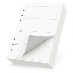Yarotm Feuilles Recharge A5 Week Planner - 180 Feuilles / 360 Pages Planificateur de Semaine sans Dates - Refill Paper 14x21cm - 100GSM Perfor&eacute;es Papier Mobiles A5 6 Trous pour Agendas, Planificateurs (Droking, neuf)