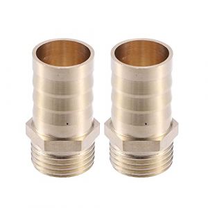 A ABSOPRO 2 Pcs Raccord Cannel&eacute; 1/2" BSP M&acirc;le Fil Raccord Laiton 19mm Connecteur Tuyau (Pasopro, neuf)