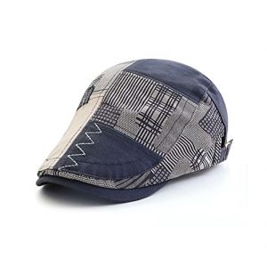 Casquette Plate Vintage Homme Coton Réglable Irlandaise Flat Cap Béret Loisirs Sport Chapeau Souple Visière pour Printemps été (Bleu) (tianrunbaihuo, neuf)