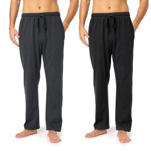 Timone Pantalon Pyjama Homme 100% Coton - Bas de Pyjama Confortable, Respirant, Coupe Droite, Taille &Eacute;lastique, Poches Pratiques - Id&eacute;al Nuit, D&eacute;tente, Maison - TPP-001 (Anthracite/Noir, 5XL) (Hisert, neuf)