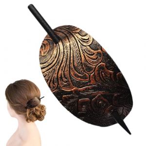 Pinces À Cheveux Épingle À Cheveux | Barrette À Cheveux En Cuir Artificiel Avec Bâton | Pinces À Cheveux En Similicuir Pince À Cheveux En Bâton | Bâton À Cheveux Queue De Cheval Pour Femmes Filles (wulea, neuf)