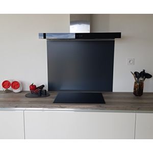Fond de hotte/Crédence en Aluminium Gris Anthracite RAL 7016S-11 tailles-Hauteur 70 cm x (Longueur 110 cm) (AluCouleur, neuf)