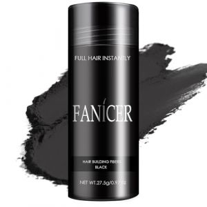 Fibre Capillaire, Poudre Densifiante Cheveux, Poudre Cheveux Pour Cheveux Clairsemés, Fibres capillaires Poudre de Cheveux, effet immédiat, Cheveux sont plus épais, Moelleux(Noir) (hongzikai, neuf)