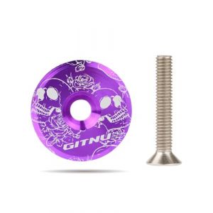 HUVZOR 1 pi&egrave;ce Bouchon de Potence VTT, &Eacute;l&eacute;gant, Tige de Casque, Alliage V&eacute;lo, Capot Sup&eacute;rieur de Fourche Avant, pour V&eacute;lo de Route, Cyclocross, VTT et Highway Bicycle(violet) (Volumetech OU, neuf)