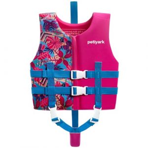 Petiyark Gilet de Natation Enfant,Gilet Natation Bébé Néoprène Gilet de Flottaison Veste,Gilet Piscine Enfant avec Sangles d'entrejambe et Ceinture Réglables,pour Garçon et Fille (Petiy-EU, neuf)