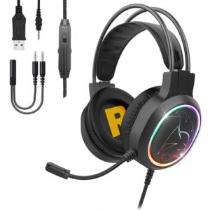 EMPIRE GAMING – Icarus S17 Casque Gamer RGB - pour PS5, PS4, Xbox One/Series, PC, Mac, Smartphones, Tablettes - Télécommande - Son Stéréo Haute Définition - Microphone Flexible - Noir (OptimumWay France, neuf)