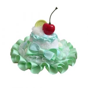 Tnxpumi Lolita Barrette à cheveux cerise Mini chapeau haut-de-forme de gâteau pour cosplay, fête d'anniversaire, petit chapeau bibi (vert) (Tnxpumi, neuf)