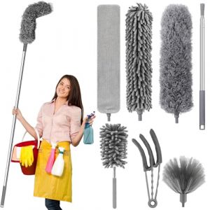 ZZXLOPEZ 7 Pi&egrave;ces Plumeau Telescopique, Poussiere Plumeau Lavable Microfibre, Plumeau Poussiere Telescopique 240 cm, Balai T&eacute;lescopique pour Ventilateur Plafond, Toile Araign&eacute;e, Meubles, Voitures (LOLAVIAN GUG S.R.L., neuf)