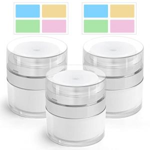 HOTUT Pot Cosmétique,3PCS Pots de Crème sous Vide 15ML Pot à Pompe Airless Contenant Cosmétique Vide Plastiquepour Maquillage Crème Échantillons Poudre,Très Sûr et Pratique (AomigEU, neuf)