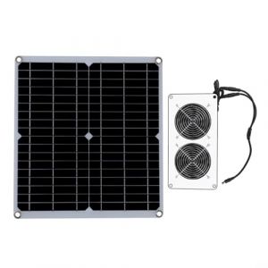 Kit de ventilateur &agrave; &eacute;nergie solaire, 30 W 18 V, chauffage solaire de serre pour maison, grenier, serre, animal de compagnie, chien, poulailler (Mirasty, neuf)