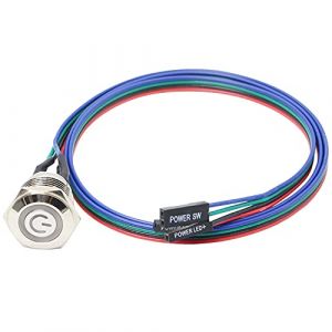 XMSJSIY Bouton métallique hôte de commutateur de châssis Ordinateur hôte interrupteur câble boîtier PC LED Power button ATX Power on/off (16mm) (ShenZhen YingTuYou Jia Ju, neuf)